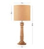 Green Girgit Pillar Brown Lamp With Brown Jute Shade