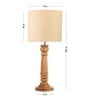 Green Girgit Pillar Brown Lamp With White Cotton Shade