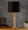 Green Girgit Round Brown Lamp With Black Cotton Shade