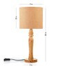 Green Girgit Round Brown Lamp With Brown Jute Shade