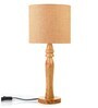 Green Girgit Round Brown Lamp With Brown Jute Shade