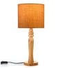 Green Girgit Round Brown Lamp With Brown Jute Shade