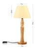Green Girgit Round Brown Lamp With Taper Off White Cotton Shade