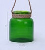 Green Glass Tea Light Holder