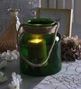 Green Glass Tea Light Holder