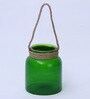 Green Glass Tea Light Holder
