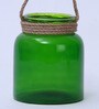 Green Glass Tea Light Holder