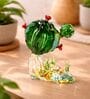 Green Glass Cactus Shaped Showpeice