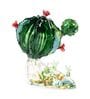 Green Glass Cactus Shaped Showpeice