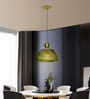 Green Glass Pendant Light with Gold Accent