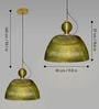 Green Glass Pendant Light with Gold Accent