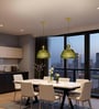 Green Glass Pendant Light with Gold Accent
