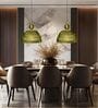 Green Glass Pendant Light with Gold Accent