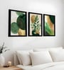 Green & Gold Botanical Wall Art Framed Set of 3