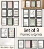 Motivational Office Wall Art Framed Set of 9