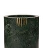 Green Green Marble With Brass Inlay Cutlery Holder
