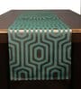 Green Hallway Geometric Cotton Jacquard (84 x 13) Table Runner