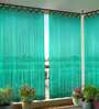 Green HDPE Semisheer 4.5 Feet Rod Pocket Curtain (Set of 2)