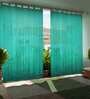 Green HDPE Semisheer 4.5 Feet Rod Pocket Curtain (Set of 2)