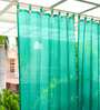 Green HDPE Semisheer 4.5 Feet Rod Pocket Curtain (Set of 2)