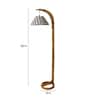 Green Iron & Cloth Shade Club Floor Lamp With Wood Base