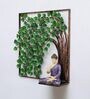 Green Iron Budha With Tree Wall Art