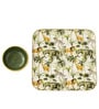 Green Iron Tropical paradise 2 Pcs Square Platter With Dip Bowl