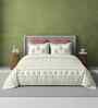 Green Jaipuri Blockprint 250 TC Pure Cotton King Sized Double Bedsheet with 2 Pillow Covers