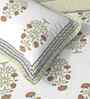 Green Jaipuri Blockprint 250 TC Pure Cotton King Sized Double Bedsheet with 2 Pillow Covers