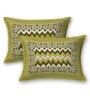 Green Abstract 120 TC Cotton Queen Sized Bedsheet with 2 Pillow Cover
