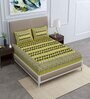 Green Abstract 120 TC Cotton Queen Sized Bedsheet with 2 Pillow Cover