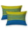 Blue Geometric 120 TC Cotton Queen Sized Bedsheet with 2 Pillow Cover