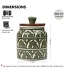 Green Jodhpuri Hand Painted Ceramic Jar with Wooden Lid Set of 2