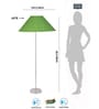 Green Jute Coolie Shade Floor Lamp Steel Base