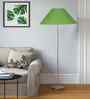 Green Jute Coolie Shade Floor Lamp Steel Base