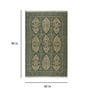 Green Jute Cotton Screen Printed Hand Woven 8 x 5 Feet Dhurrie