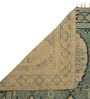 Green Jute Cotton Screen Printed Hand Woven 8 x 5 Feet Dhurrie