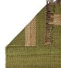 Green Jute Reversible Hand Woven 4 x 2 Feet Dhurrie