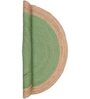 Green Solid Jute 3 ft x 3 ft Hand Woven Round Carpet