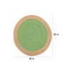 Green Solid Jute 3 ft x 3 ft Hand Woven Round Carpet