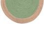 Green Solid Jute 3 ft x 3 ft Hand Woven Round Carpet