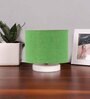 Green Jute Table Lamp with White wood base -34