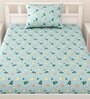 Green Kids 144 TC Character Kids Single Bedsheet With 1 Pillow Cover