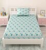 Green Kids 144 TC Character Kids Single Bedsheet With 1 Pillow Cover