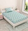 Green Kids 144 TC Character Kids Single Bedsheet With 1 Pillow Cover