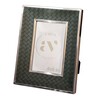 Green Leather & Metal Weave Wall And Tabletop Photo Frame 5X7Inches