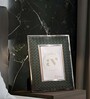 Green Leather & Metal Weave Wall And Tabletop Photo Frame 5X7Inches