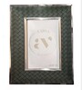 Green Leather & Metal Weave Wall And Tabletop Photo Frame 5X7Inches