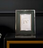 Green Leather & Metal Weave Wall And Tabletop Photo Frame 5X7Inches