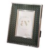 Green Leather & Metal Weave Wall And Tabletop Photo Frame 5X7Inches